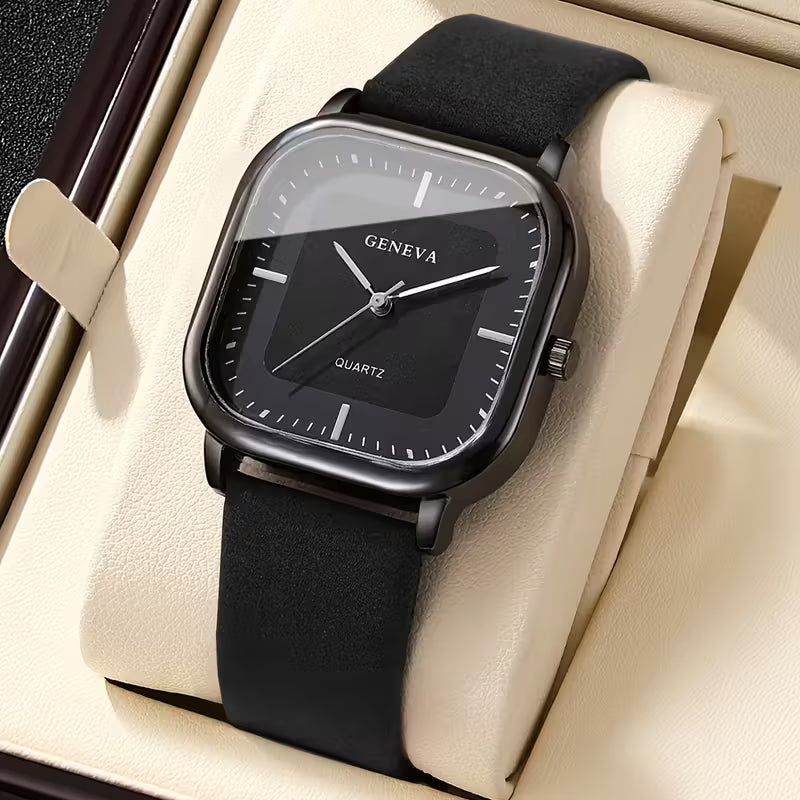 🔹 Women's fashionable minimalist square quartz watch