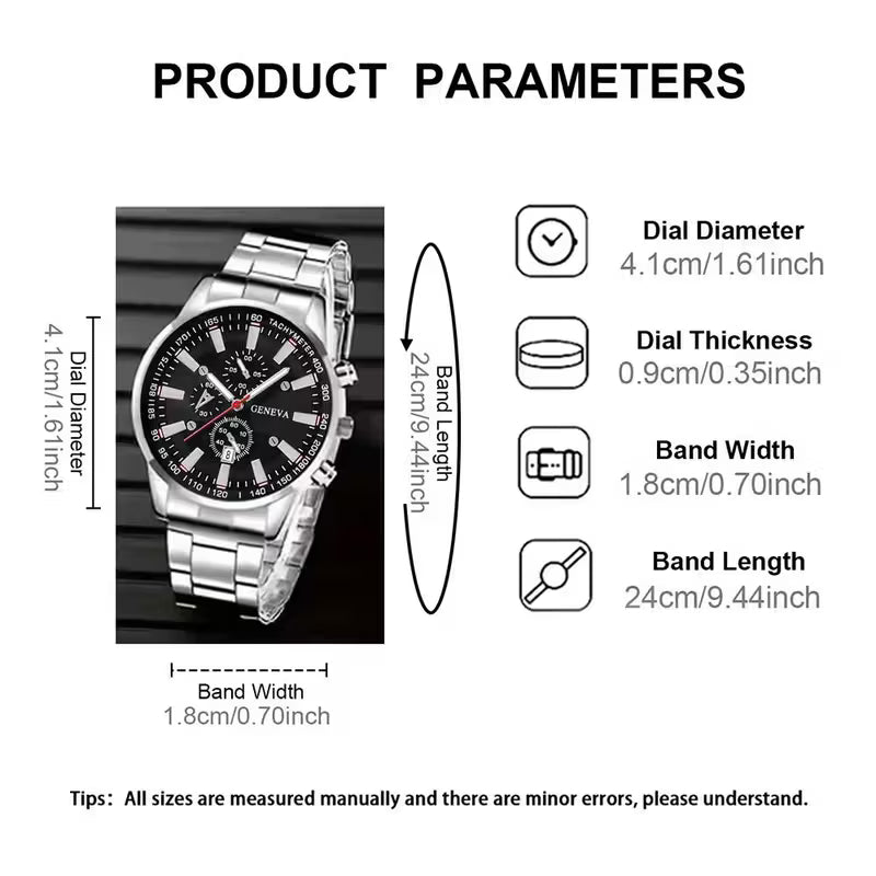 🔹 Men'S Luxury Fashion Calendar Luminous Watch